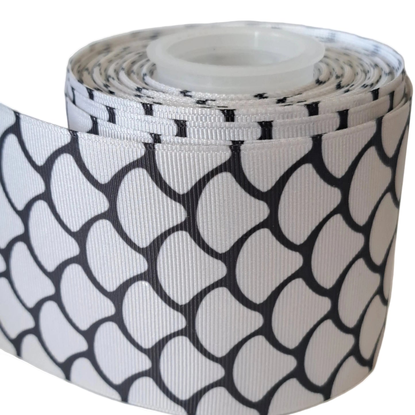 Scales grosgrain ribbon 3 inch 75mm black and grey
