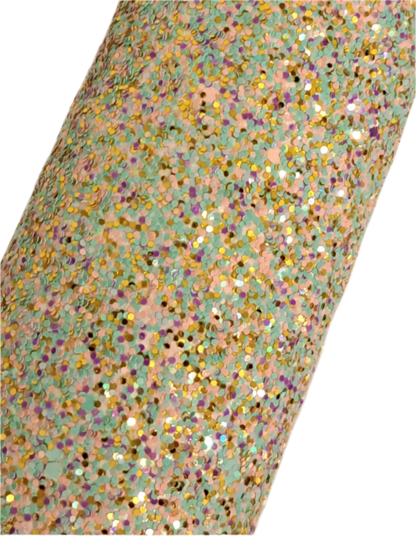 chunky glitter cream coloured roll on a white background