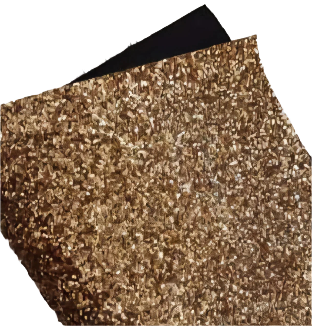 chunky glitter gold coloured roll on a white background