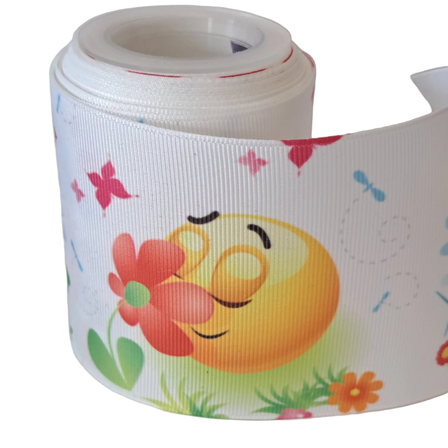 Emoji 3 inch grosgrsin ribbon