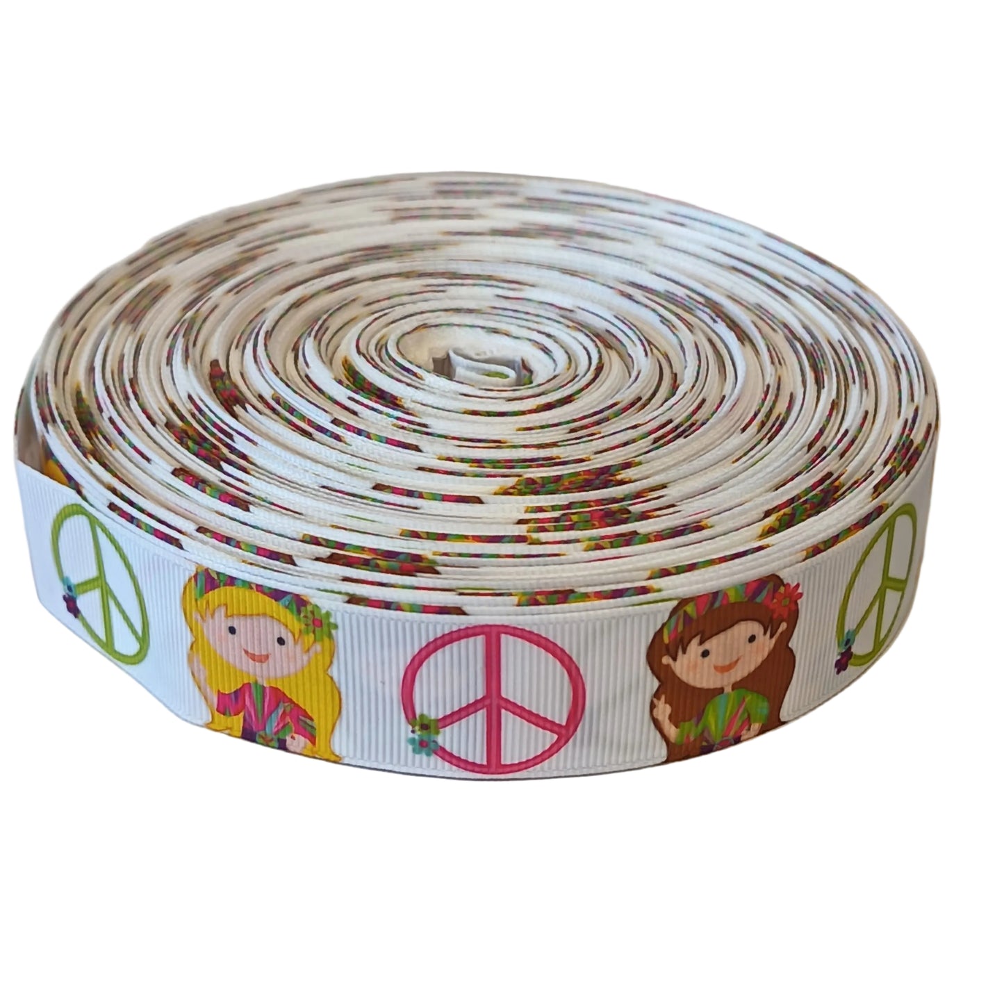 Peace 25mm grosgrain ribbon