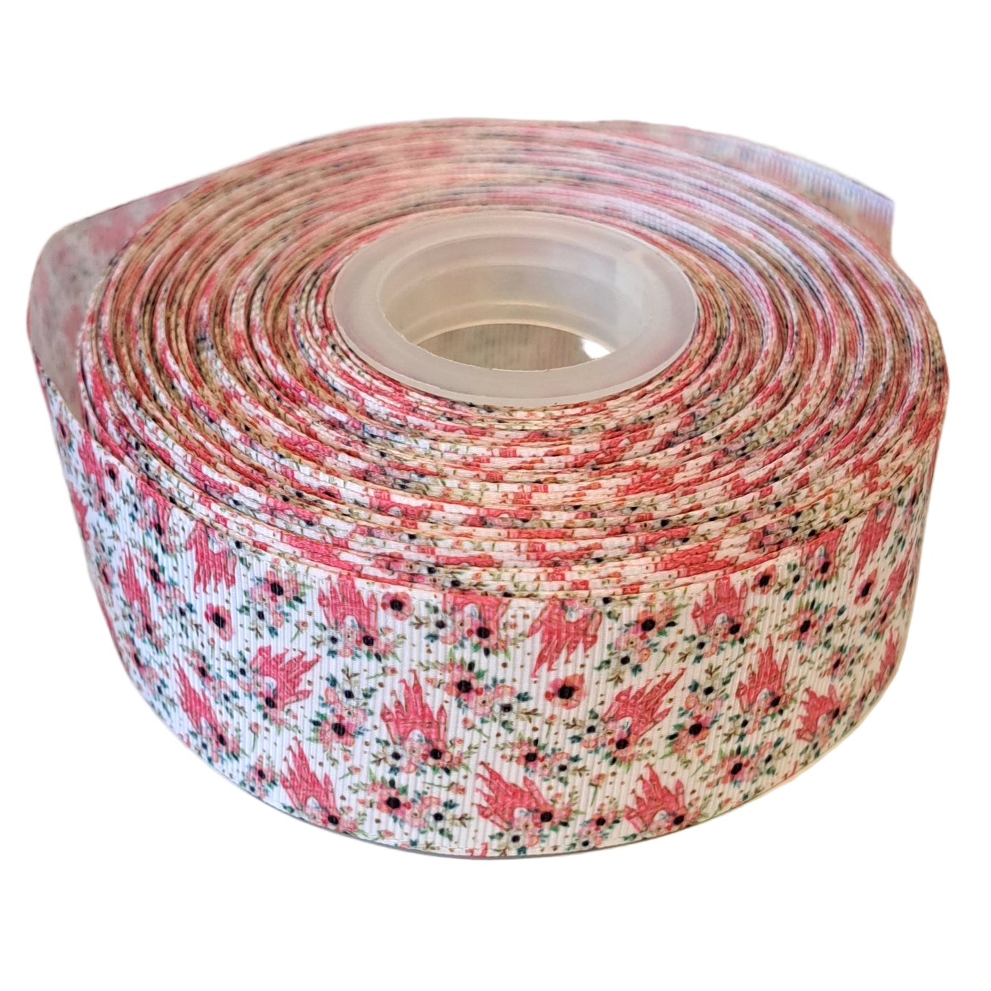 Pink castles 38mm grosgrain ribbon