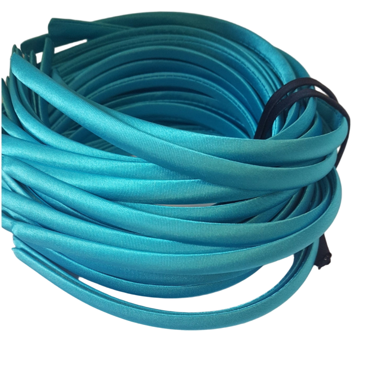 satin headbands in a tornado colour on a white background