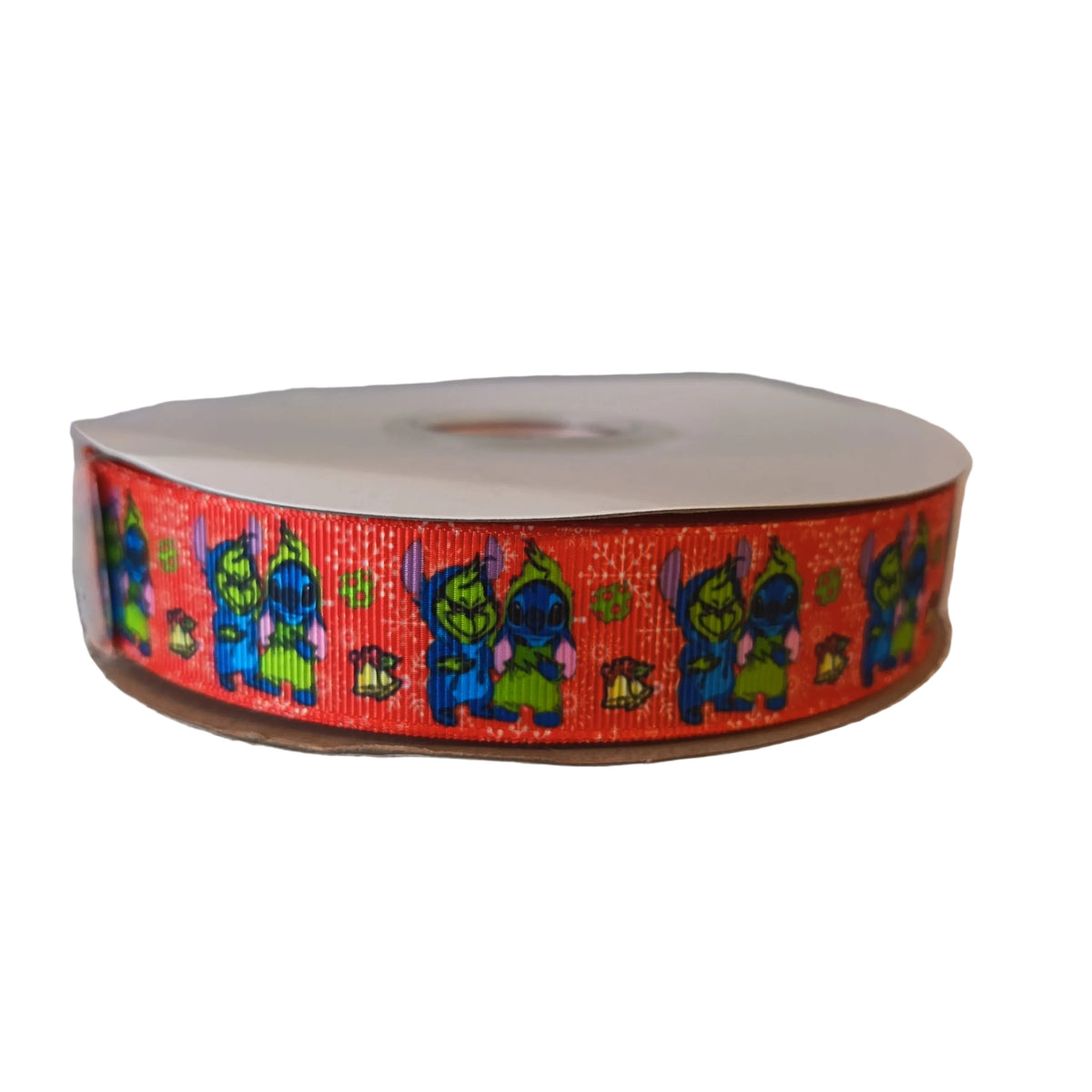 Grinch and stitch 25mm grosgrain ribbon