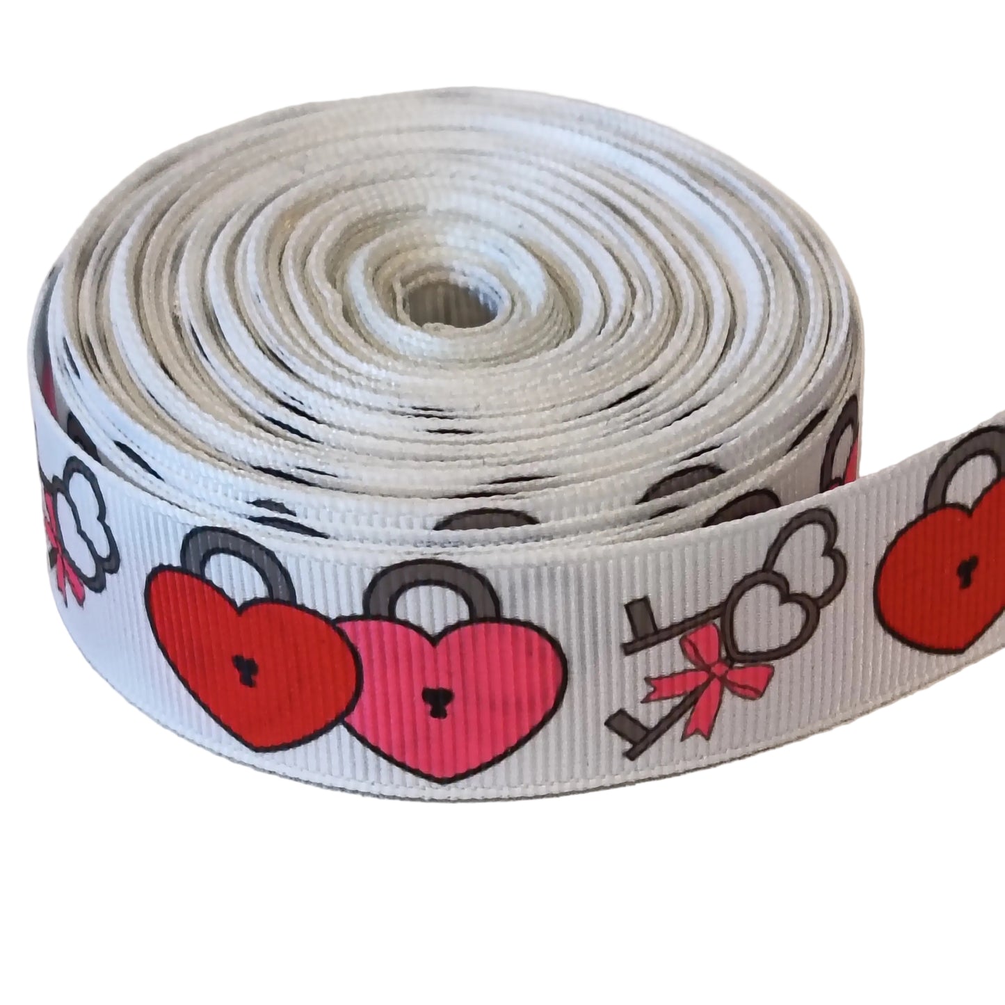 Lock and key 25mm grosgrain ribbon