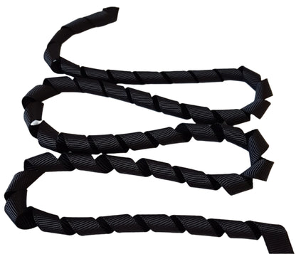 Black ribbon on a white background