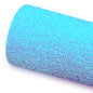 A roll of blue glitter fabric on a white background