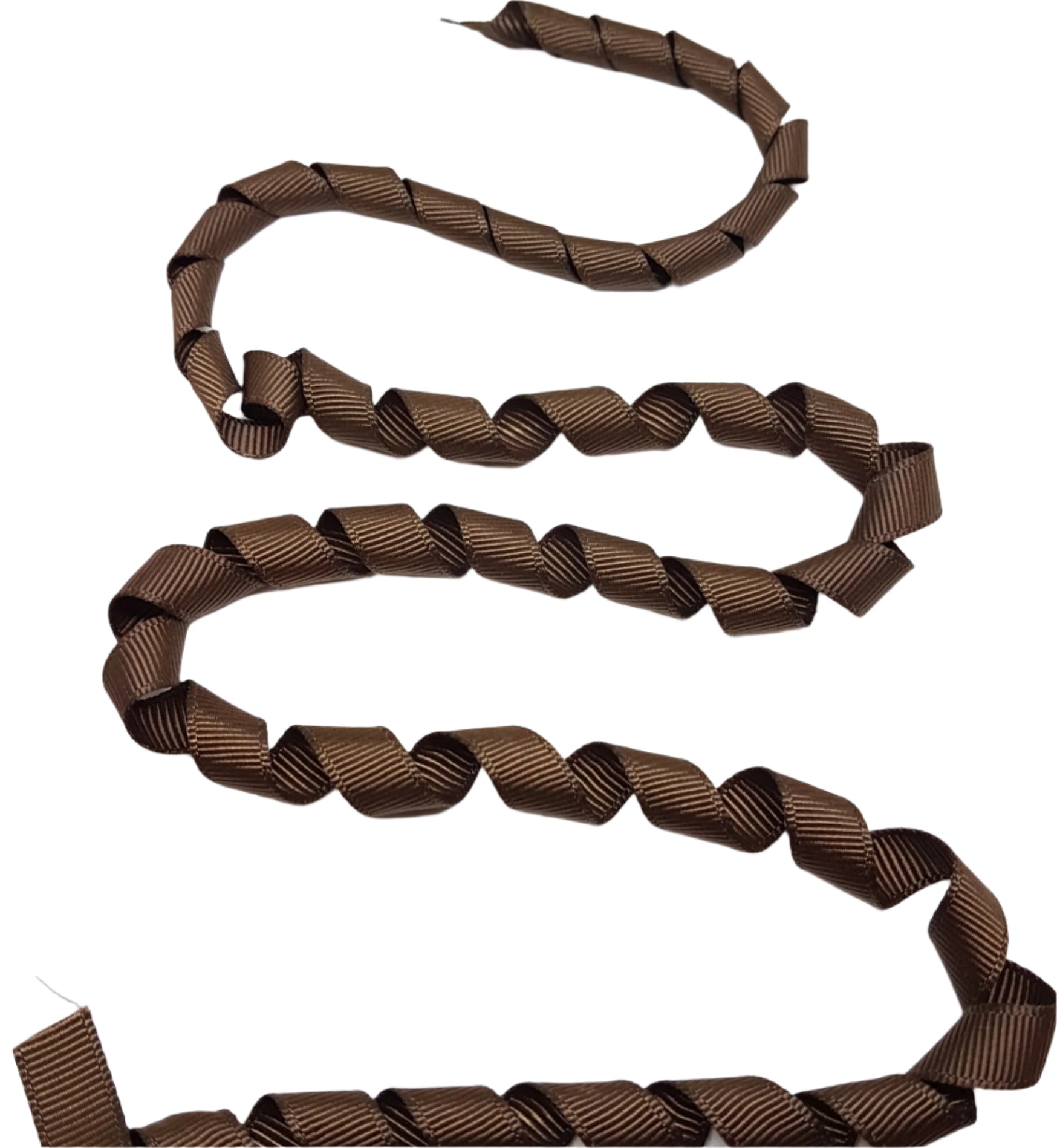 Brown ribbon on a white background