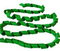 Green ribbon with a wavy pattern on a white background
