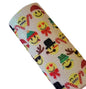 Decorative headband with Christmas-themed smiley faces and candy canes on a white background