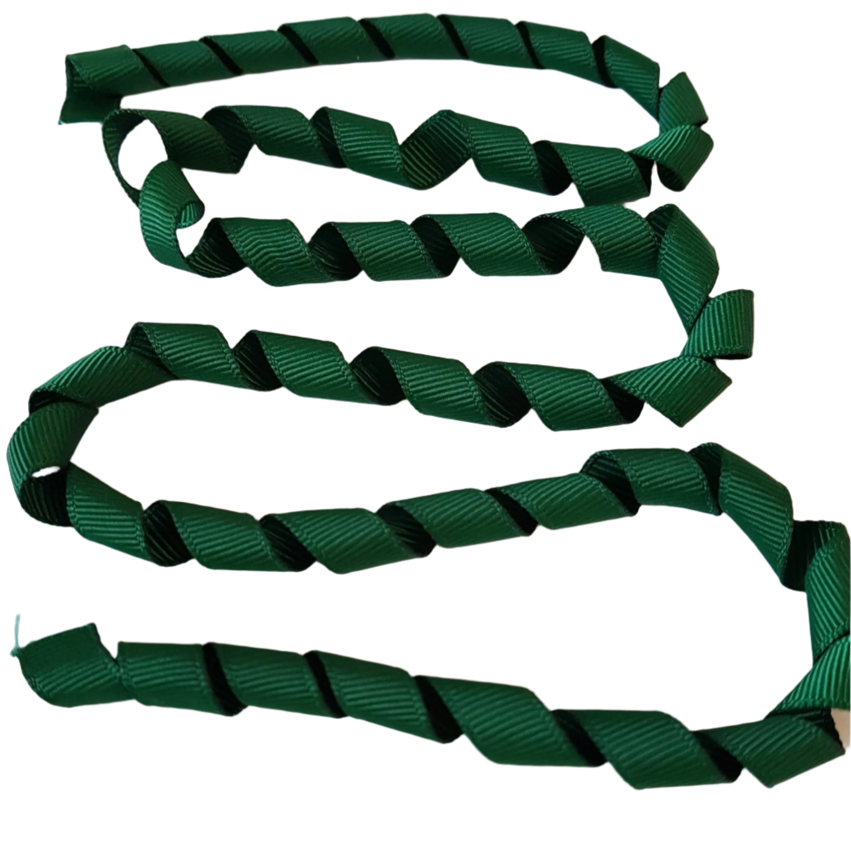 Green ribbon on a white background