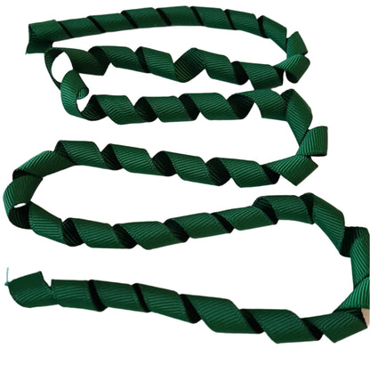 Green ribbon on a white background