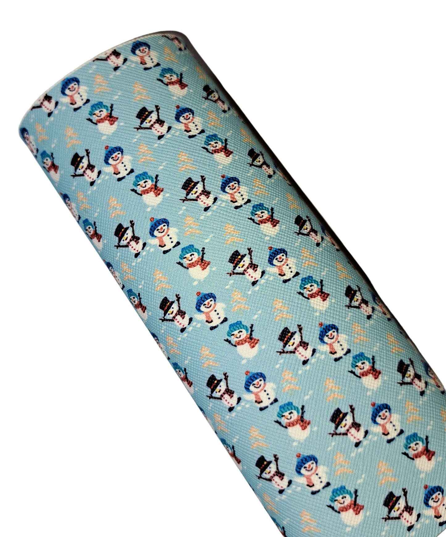 Leatherette blue snowmen 