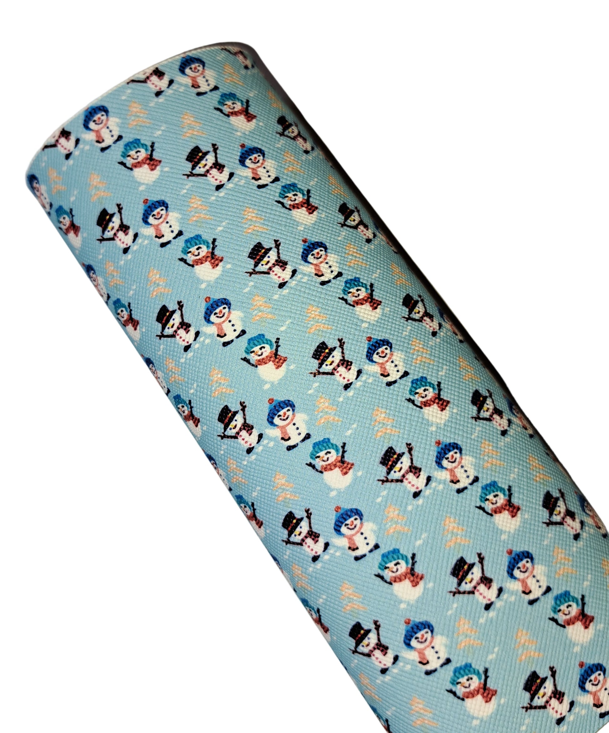 Leatherette blue snowmen 