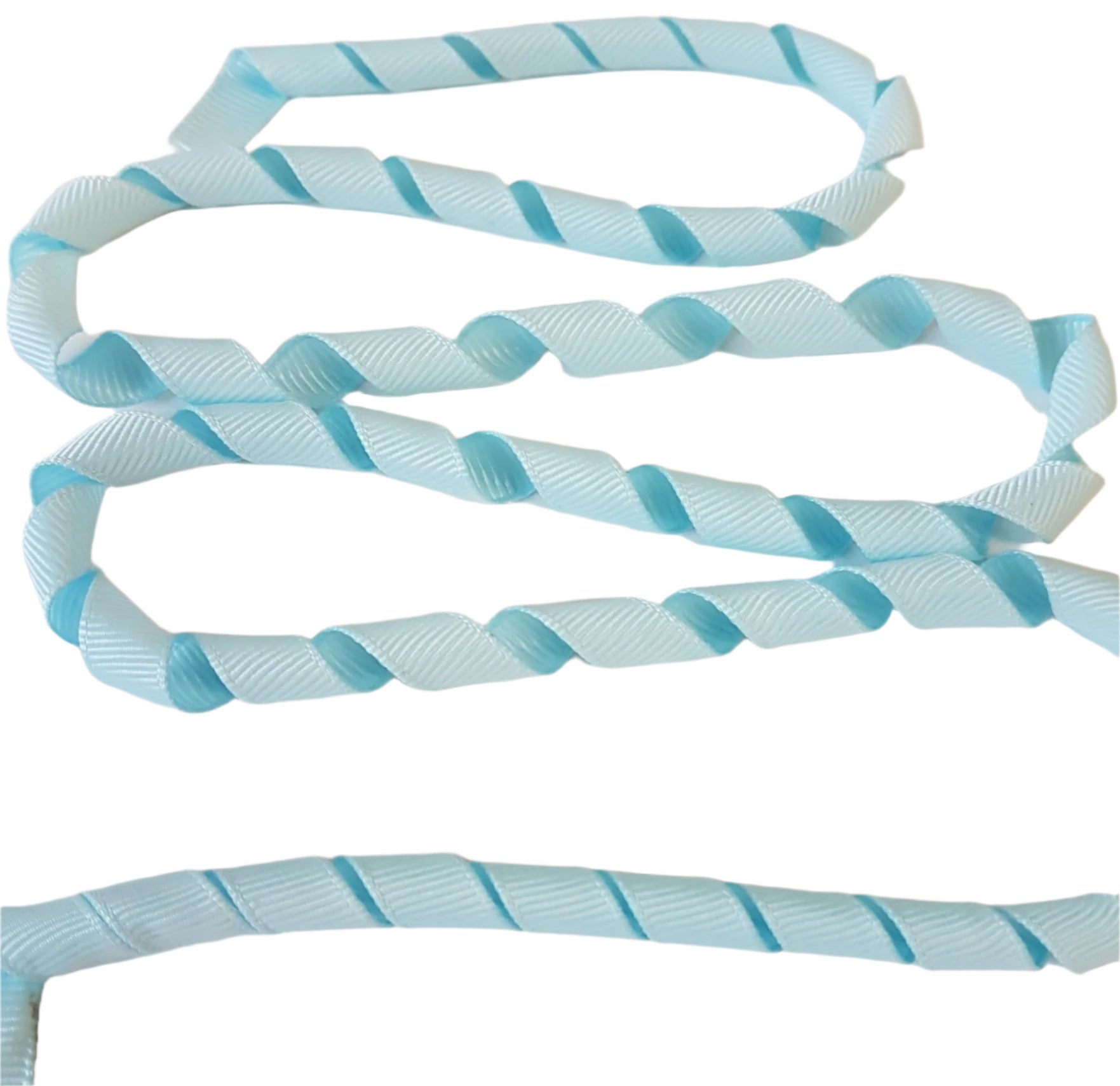 Blue ribbon on a white background