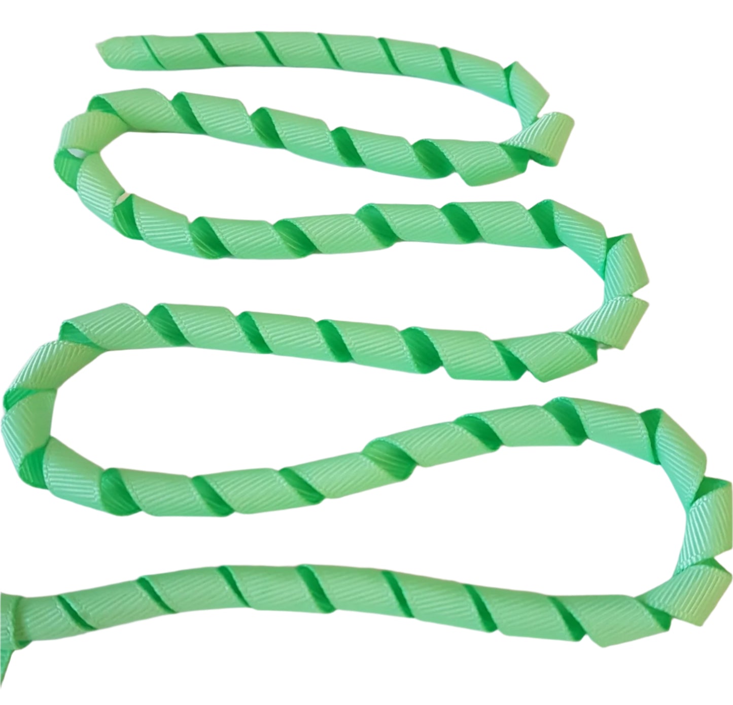Green ribbon on a white background