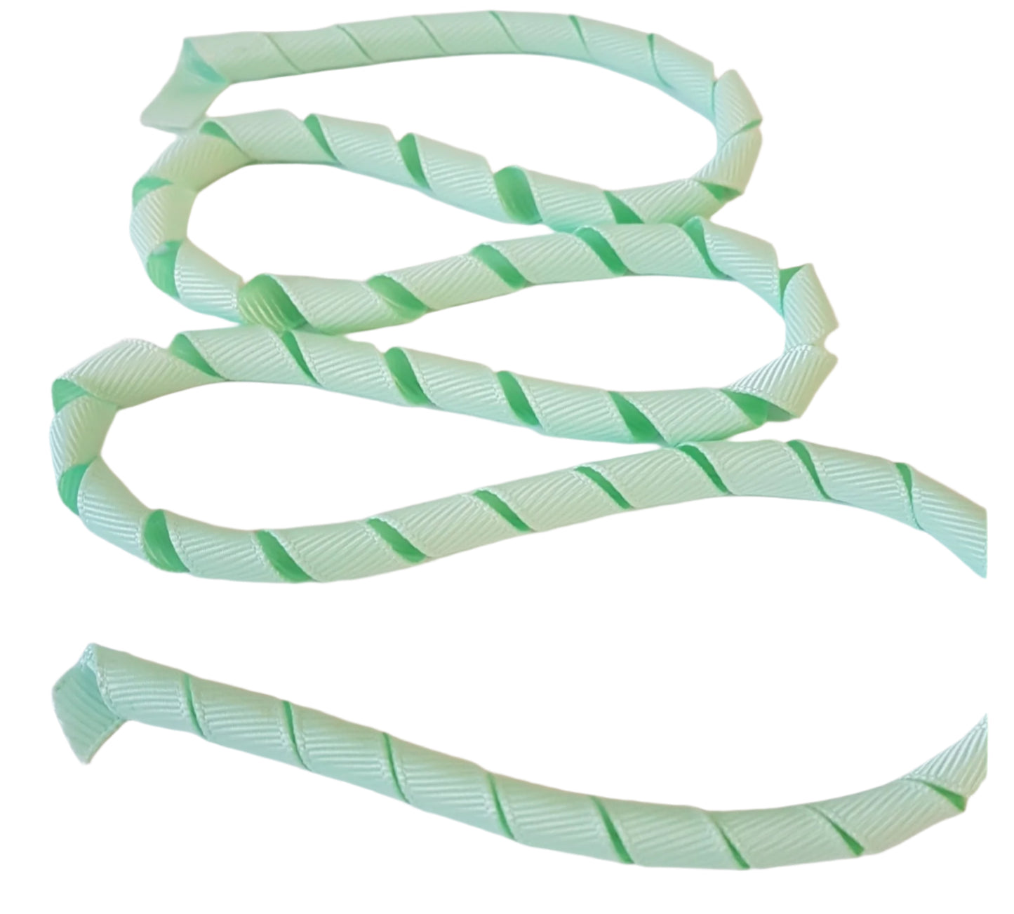 Green ribbon on a white background