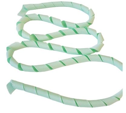 Green ribbon on a white background