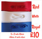 Red whiye and blue ribbon set 