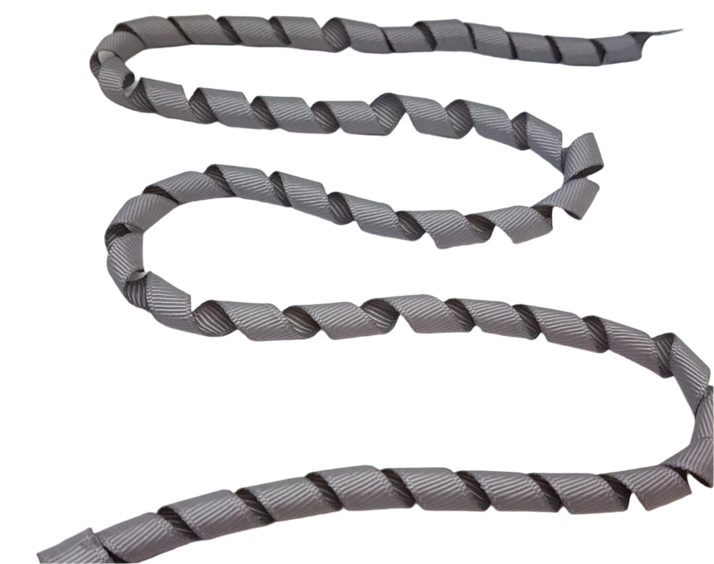 Gray ribbon on a white background