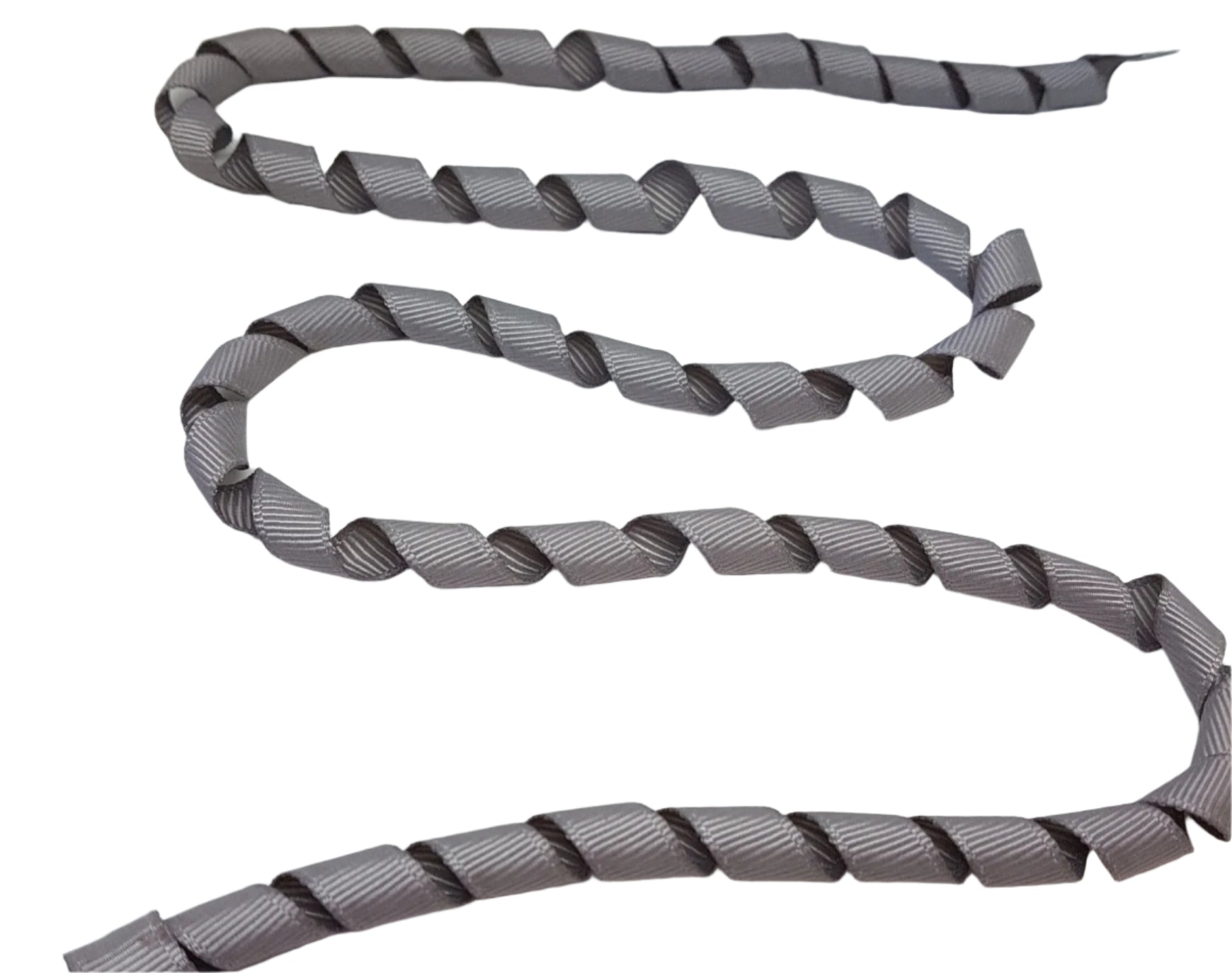 Gray ribbon on a white background