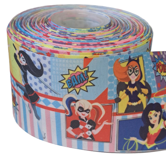Super heros women 3 inch grosgrain ribbon