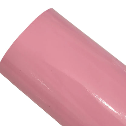 Baby pink patent leather smooth glossy finish