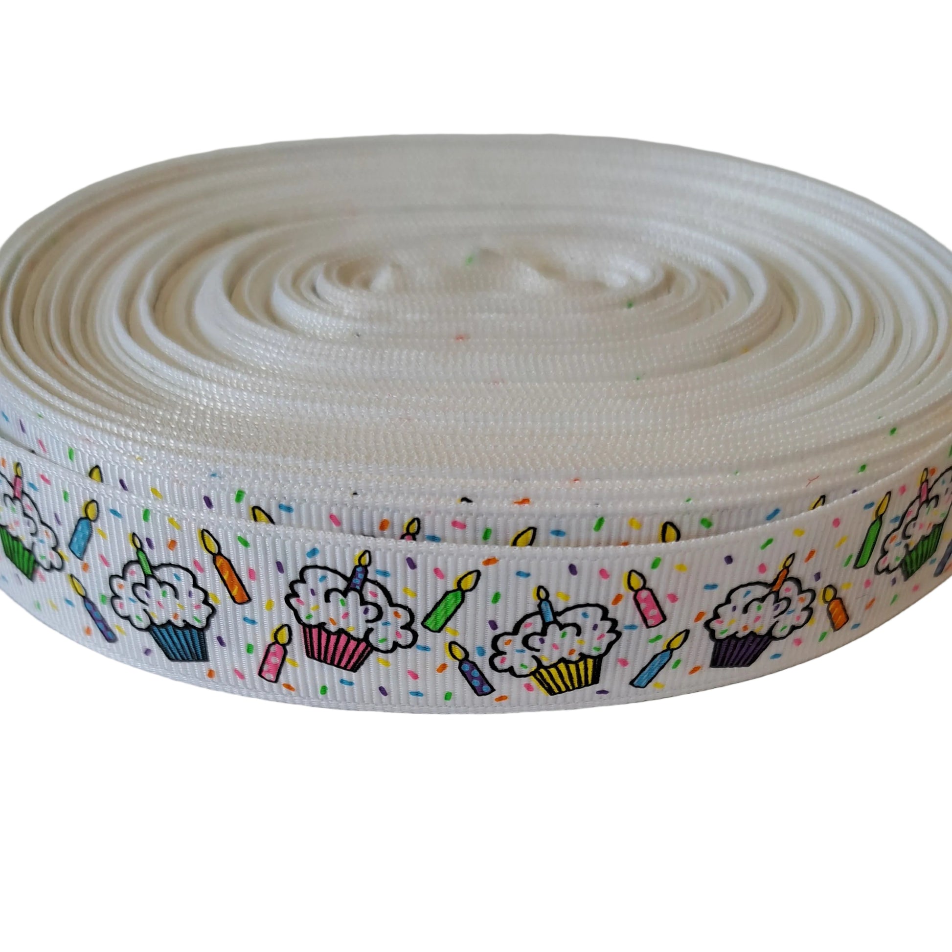 Birthday cakes with candles 25mm ribbon grosgrain 