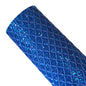 Blue glitter lace fabric diamond patterned 