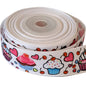 Cakes and hearts 25mm grosgrain ribbon 