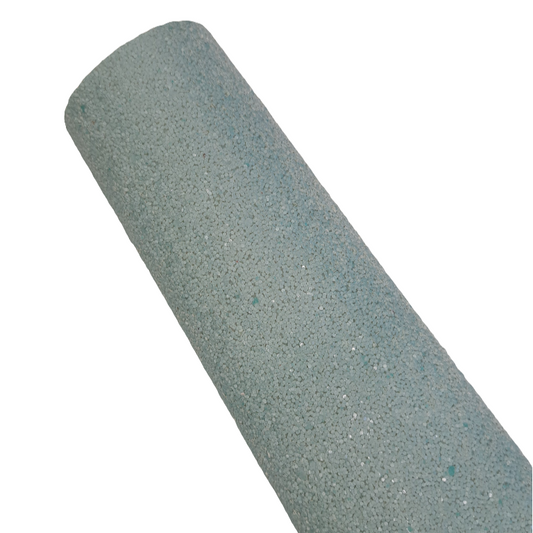 chunky glitter aqua coloured roll on a white background