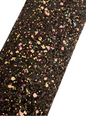 chunky glitter black coloured roll on a white background