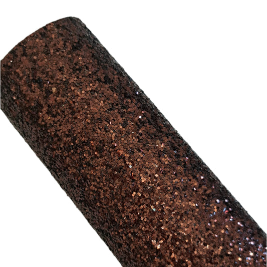 chunky glitter brown coloured roll on a white background