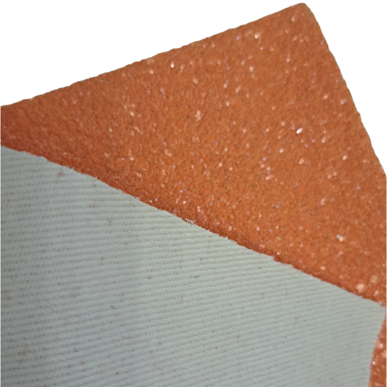 chunky glitter dark orange coloured sheet on a white background