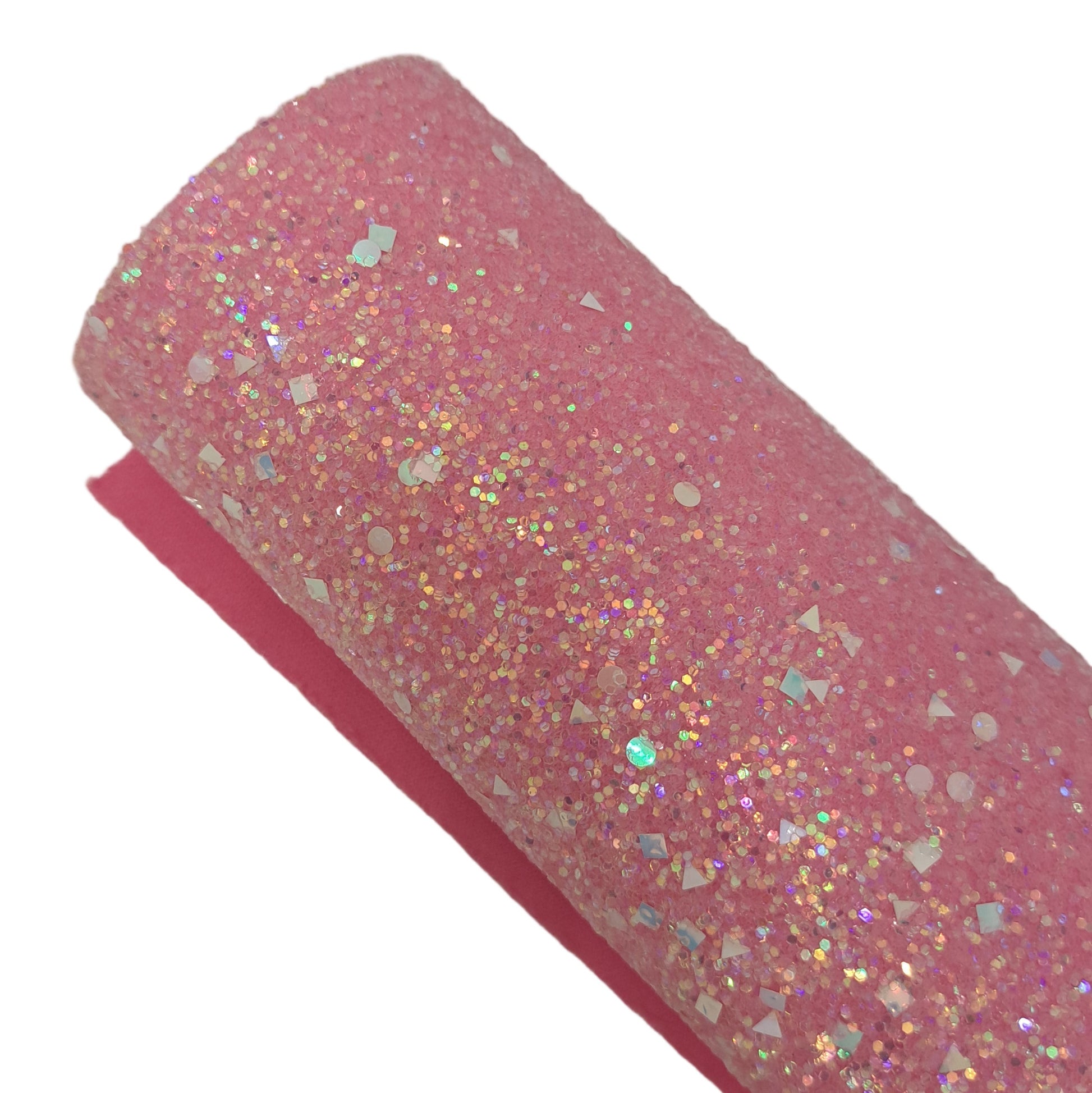 chunky glitter dark pink roll on a white background