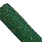 chunky glitter green coloured roll on a white background