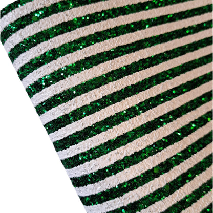 chunky glitter green and white sheet on a white background