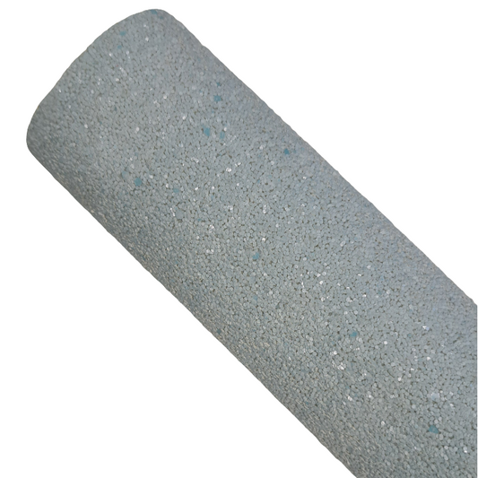 chunky glitter grey coloured roll on a white background