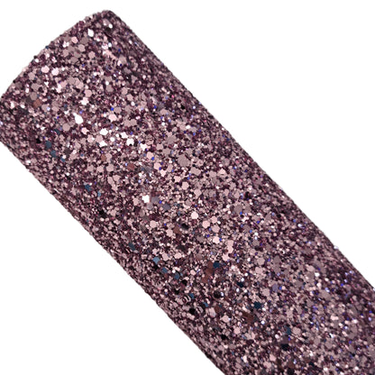 chunky glitter lavender coloured roll on a white background