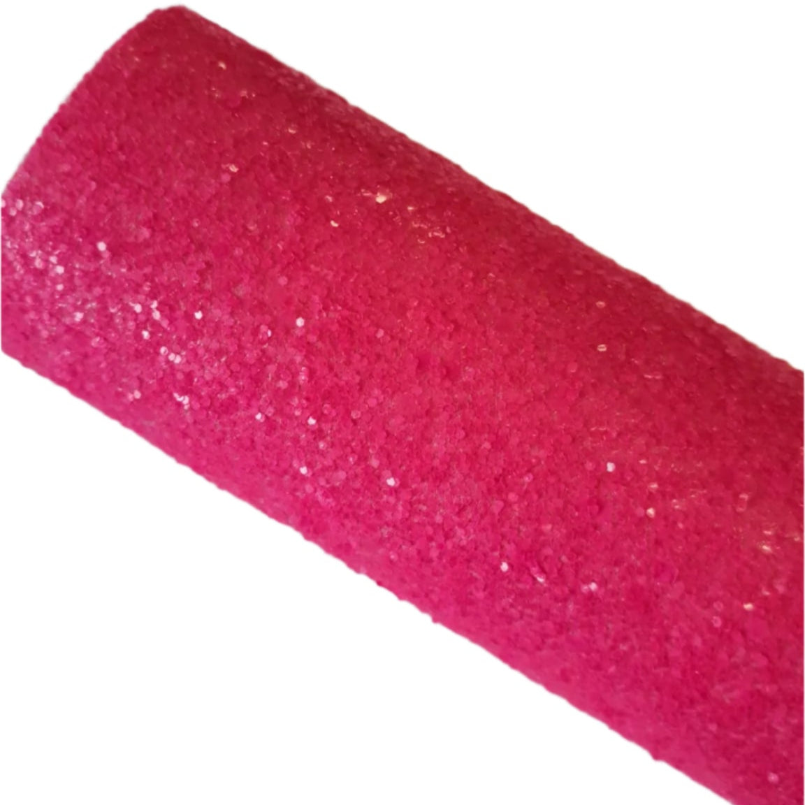 chunky glitter pink neon coloured roll on a white background