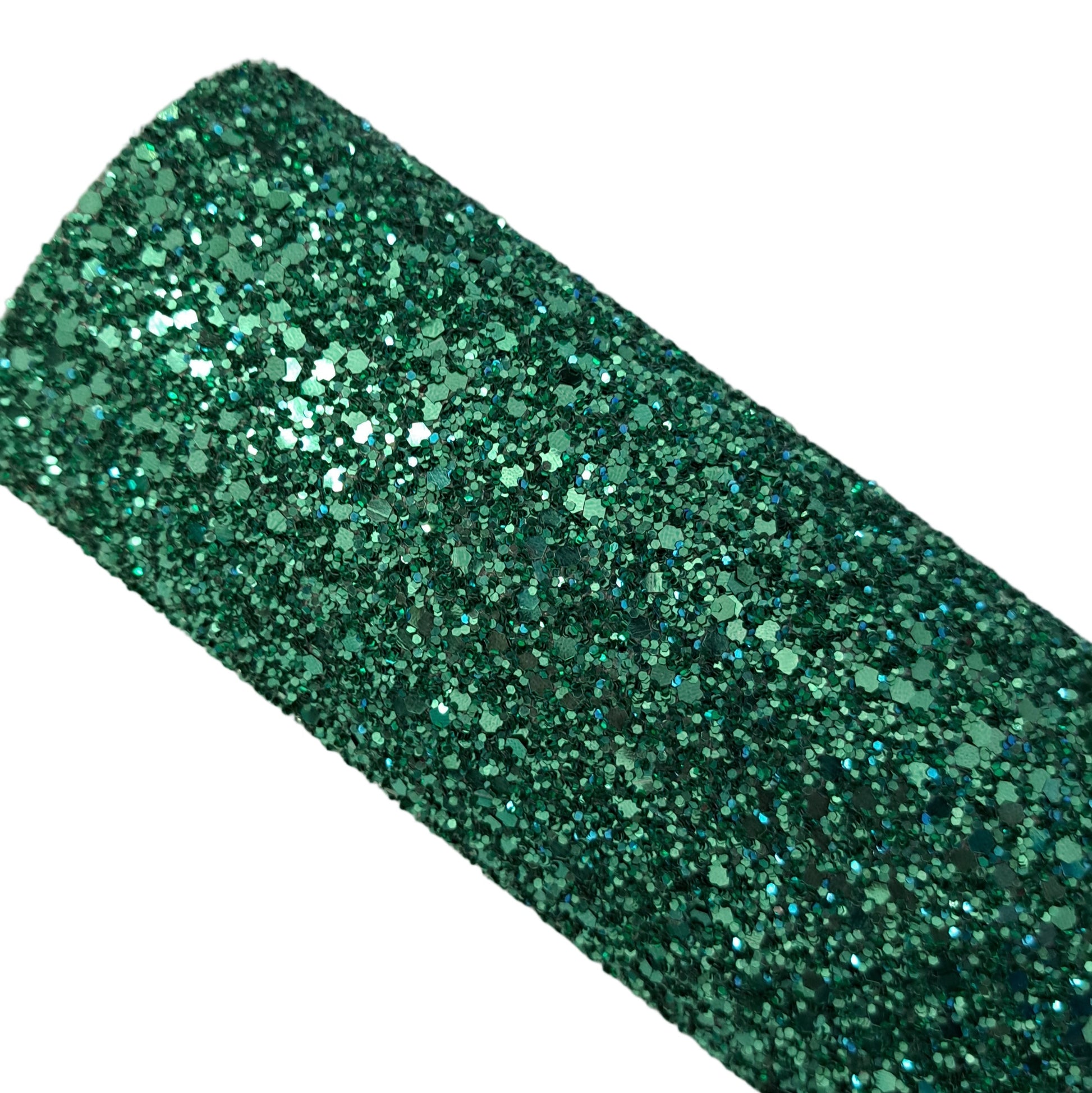 chunky glitter parrot green coloured roll on a white background