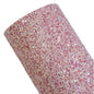 chunky glitter pink coloured roll on a white background