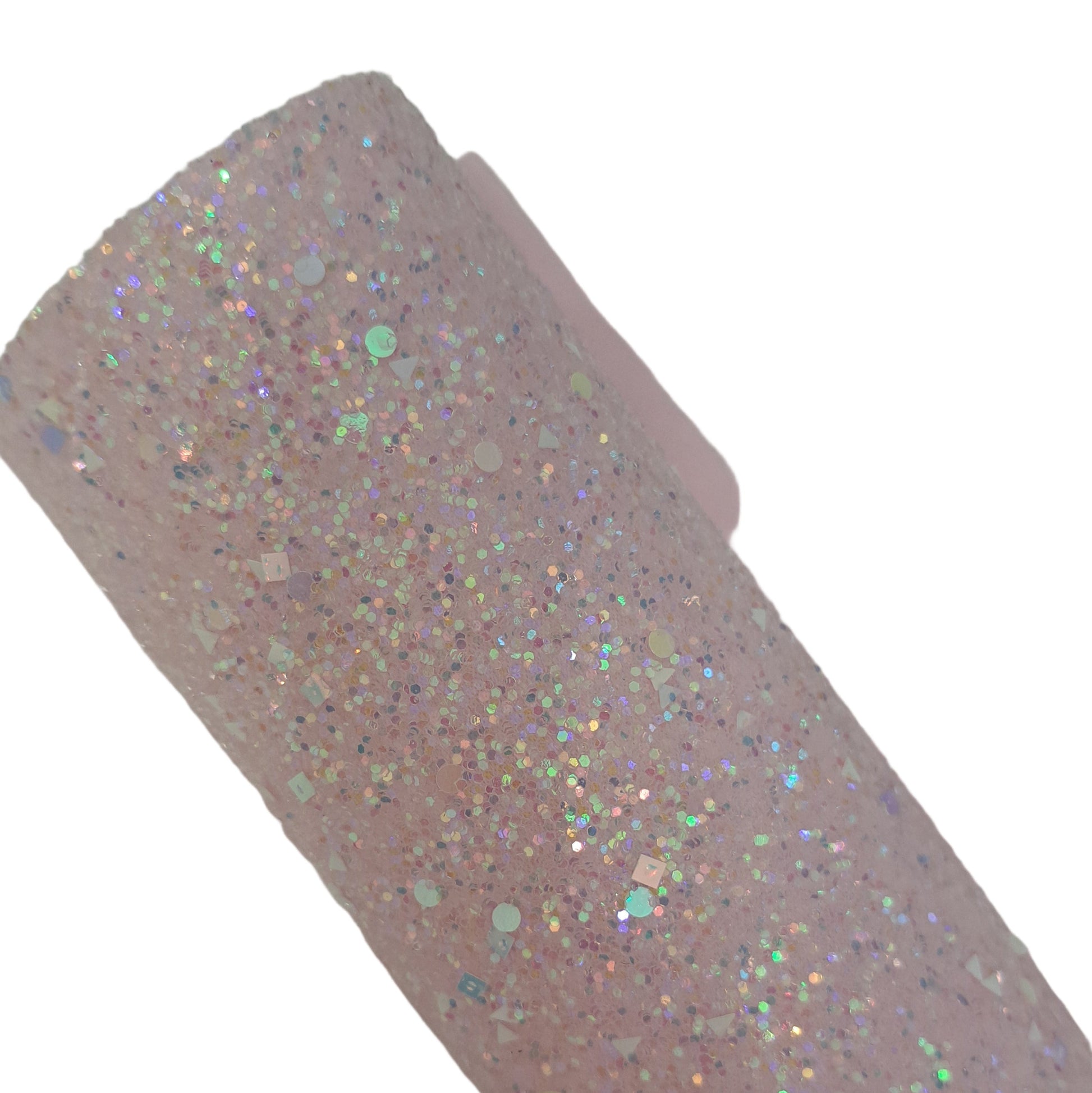 chunky glitter pink roll on a white background