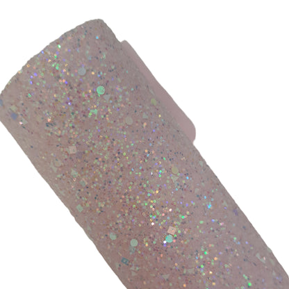 chunky glitter pink roll on a white background