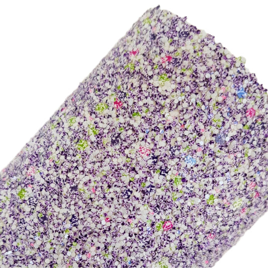 chunky glitter purple sparkle coloured roll on a white background