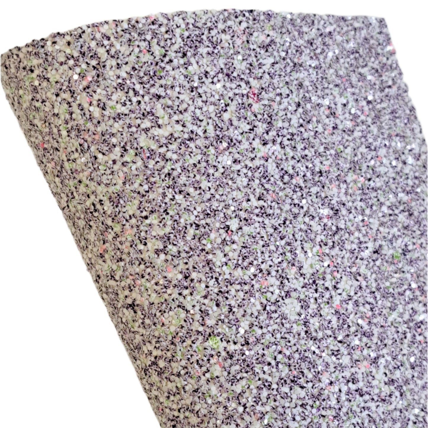 chunky glitter purple sparkle coloured roll on a white background