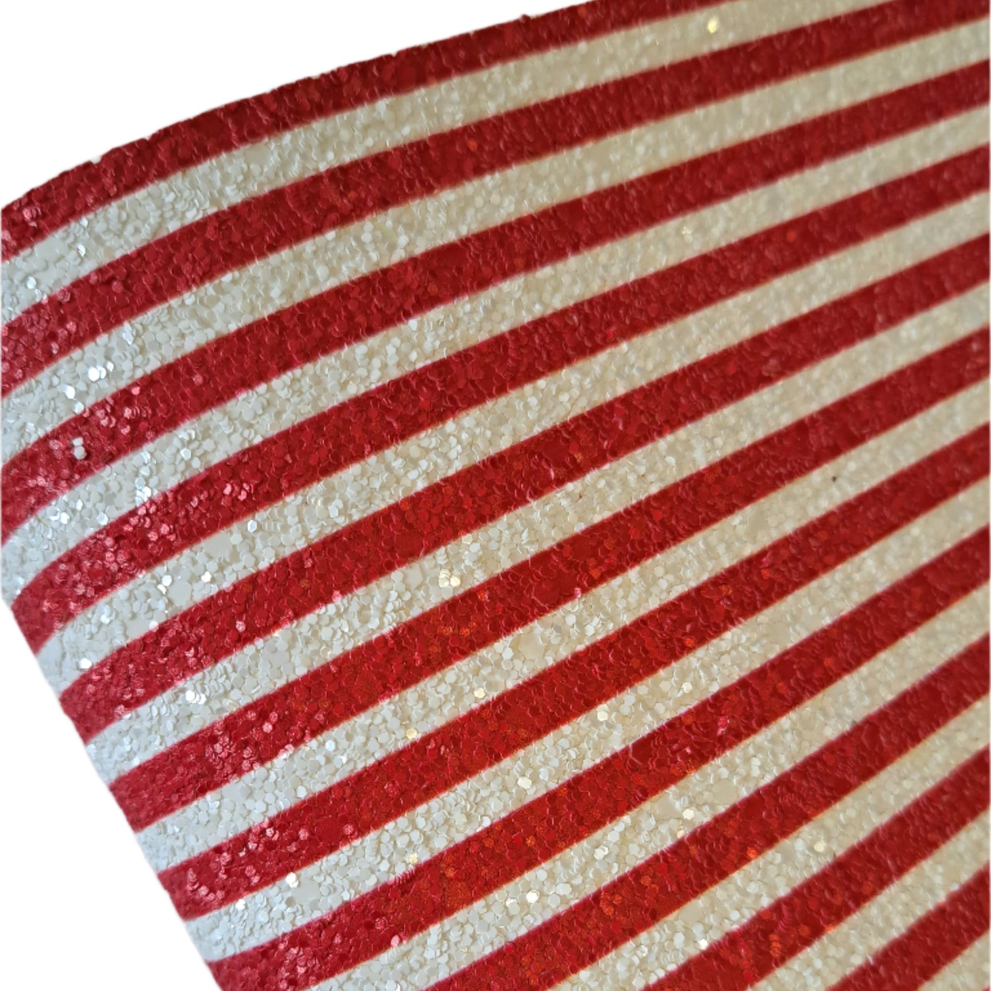 chunky glitter red and white sheet on a white background
