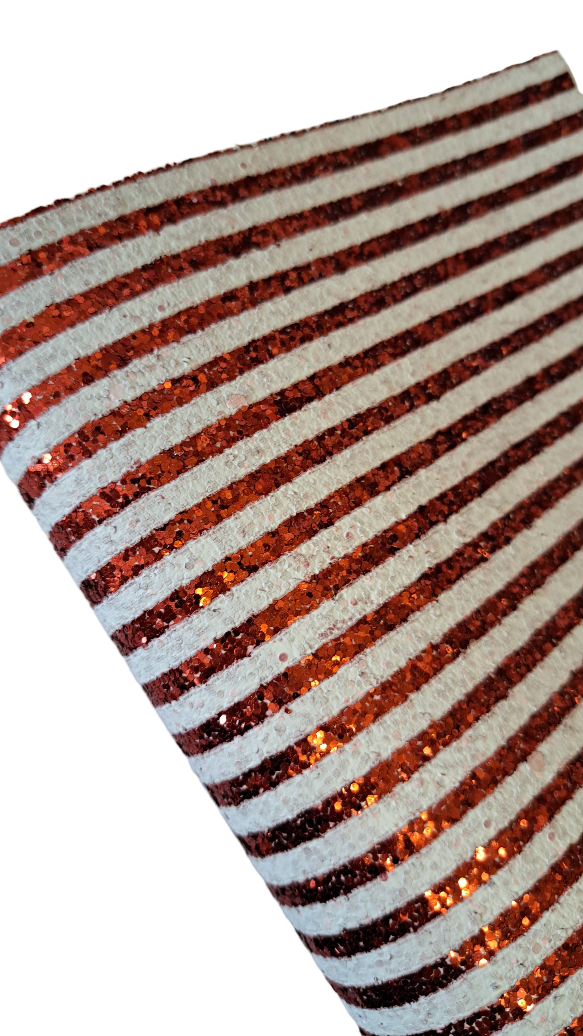 chunky glitter red and white sheet on a white background