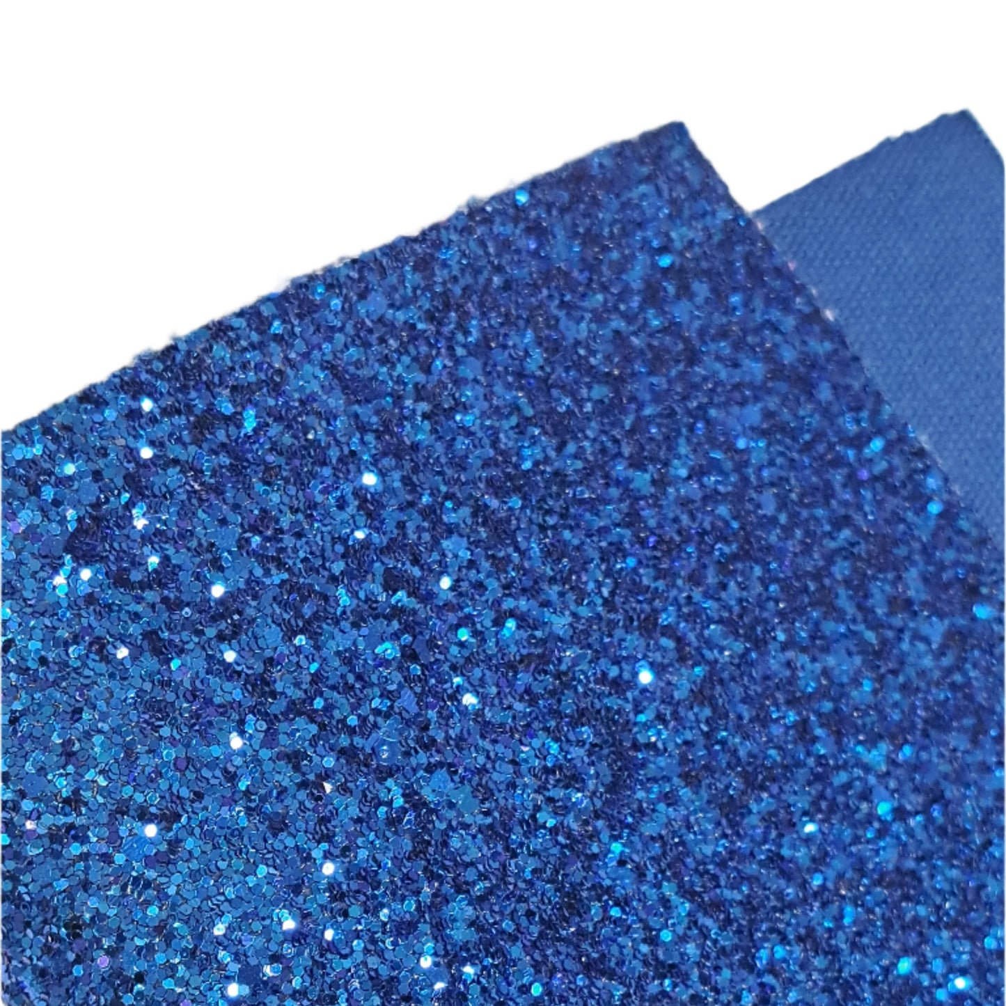 chunky glitter royal blue coloured roll on a white background