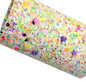 chunky glitter multi coloured roll on a white background
